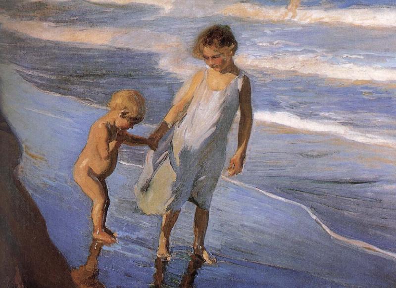 Joaquin Sorolla Two children in Valencia Beach